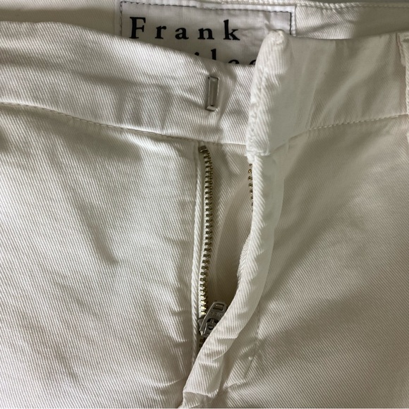 Frank & Eileen Wicklow Trouser Relaxed Fit Raw Hem Ankle Pants White Size 6 - Picture 9 of 11
